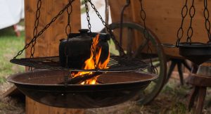 Feuerschale auf Mittelaltermarkt