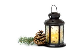 laterne mit tannenzapfen weihnachten