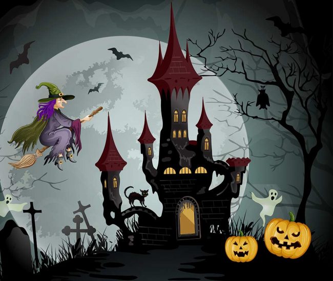 Halloween in gruseliger und historischer Umgebung