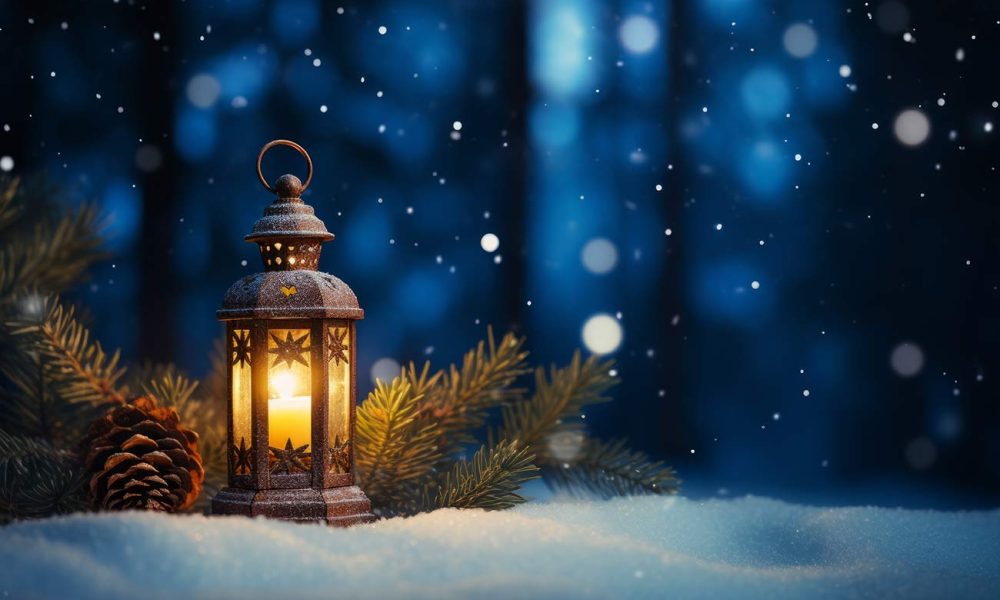 laterne weihnachten schnee