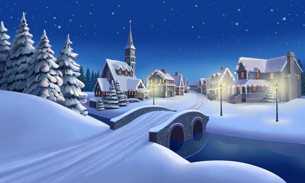 Dorf im Schnee